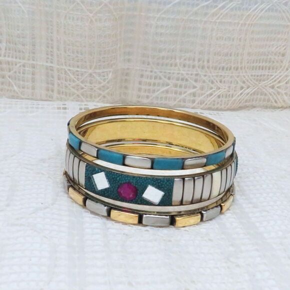 Set of 3 Boho Bangle Bracelets for Casual, Business, or Party Wear - Picture 1 of 6